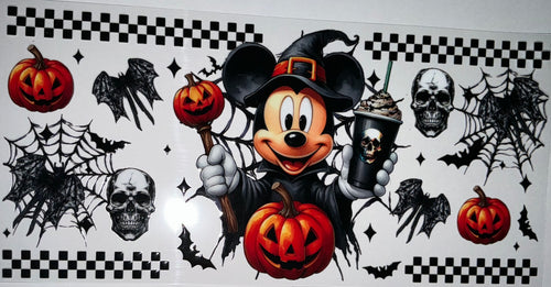 #158 Mickey Mouse Witch Pumpkin Halloween Tumbler Decal