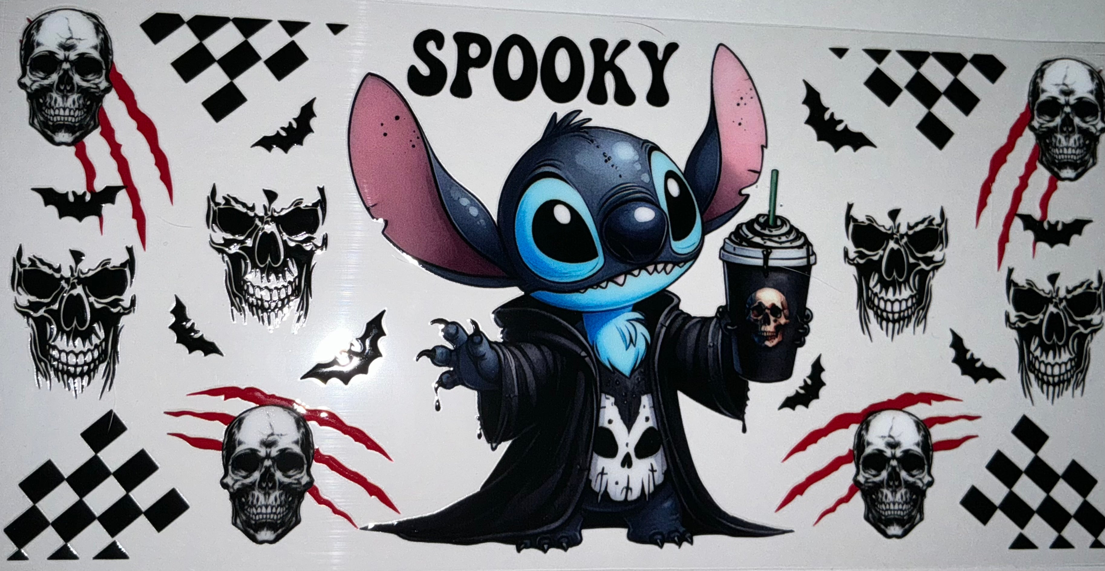#159 Stitch Vampire Cape Spooky Tumbler Decal