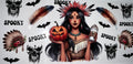 #163 Pocahontas Spooky Halloween Pumpkin Tumbler Decal