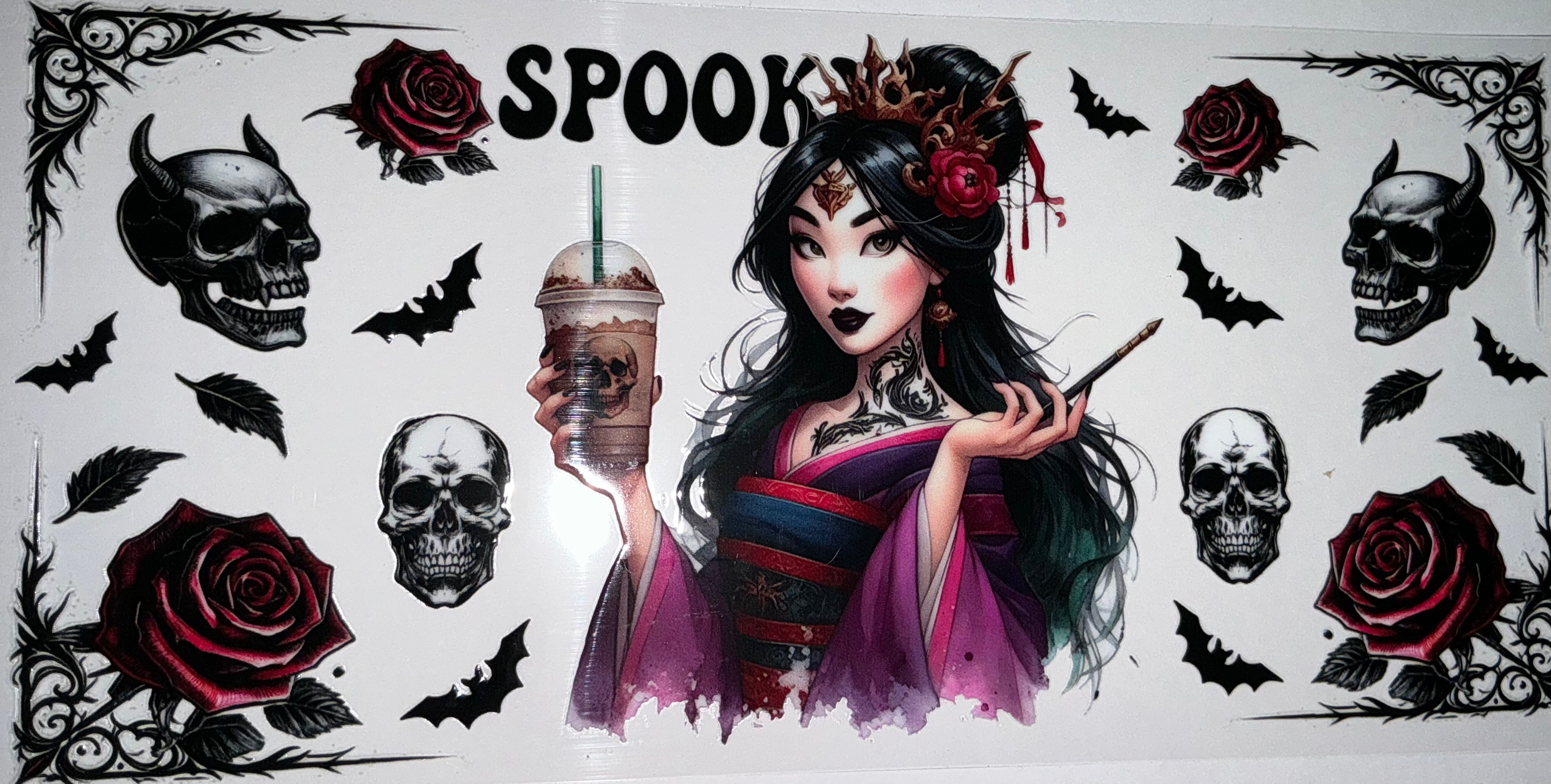 #164 Mulan Gothic Spooky Halloween Tumbler Decal
