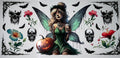 #167 Tinker Bell Gothic Sugar Skull Fairy Tumbler Decal