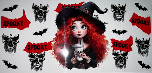 #168 Merida Brave Witch Spooky Halloween Tumbler Decal