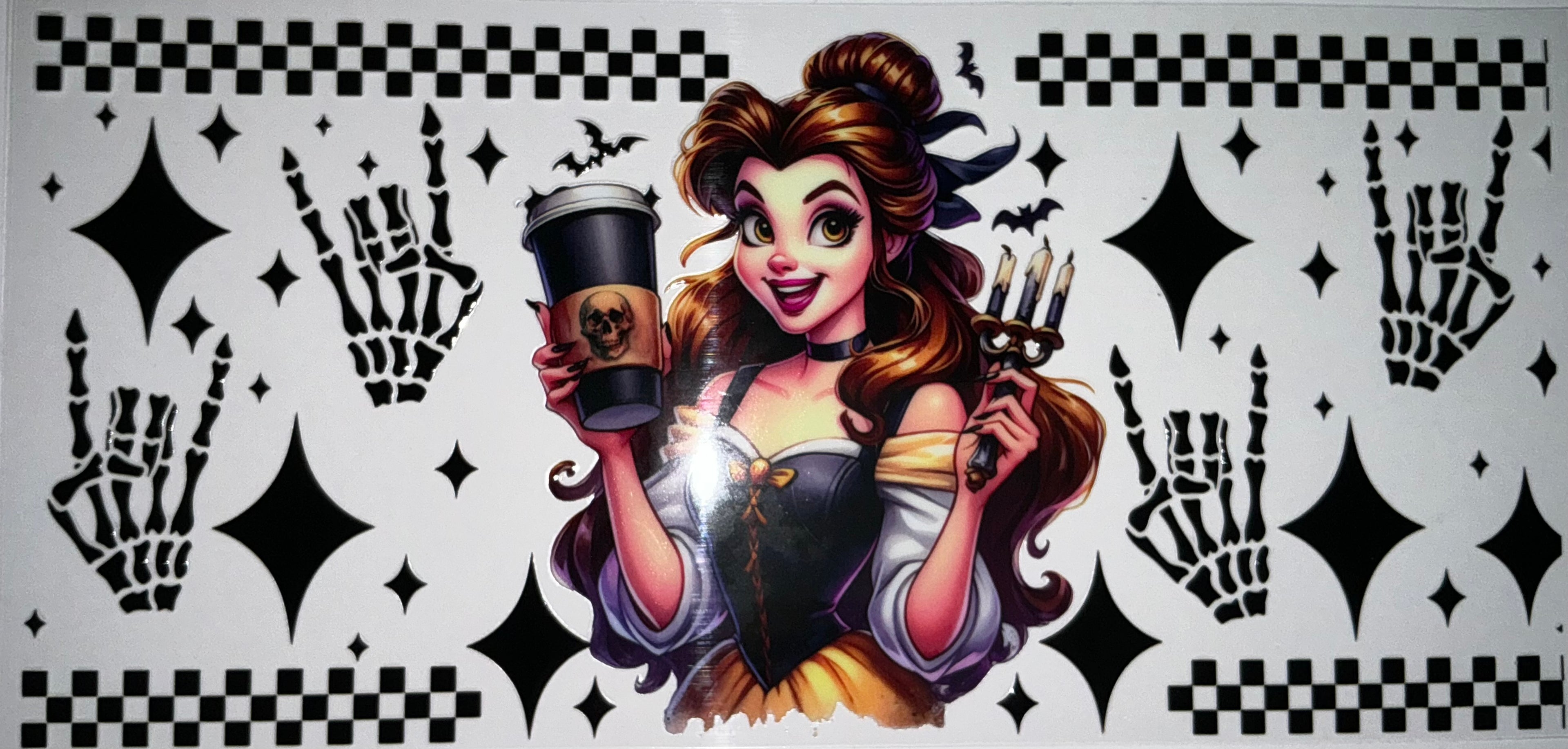 #170 Belle Beauty and the Beast Gothic Halloween Tumbler Decal
