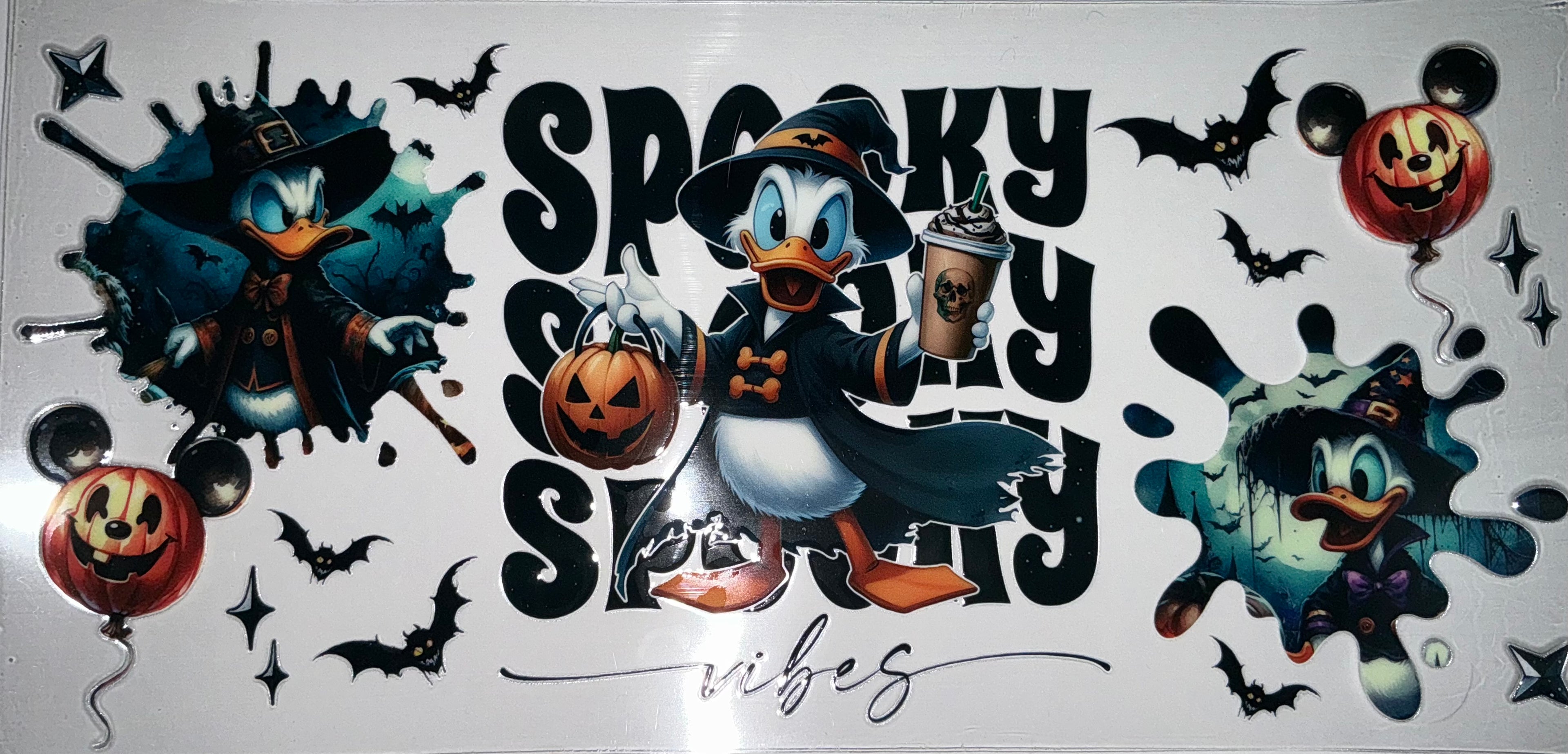 #173 Donald Duck Spooky Vibes Witch Hat Tumbler Decal