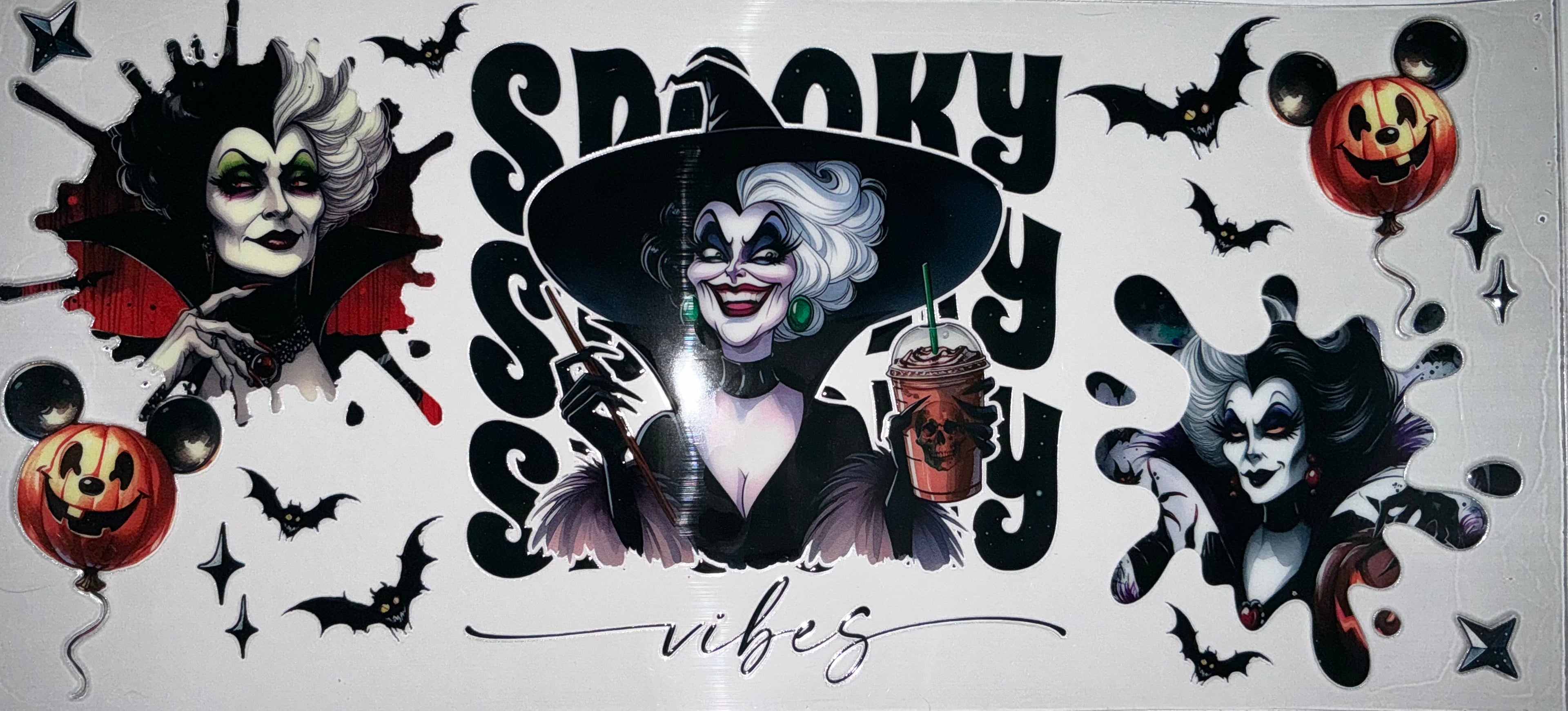 #177 Cruella De Vil Spooky Vibes Halloween Tumbler Decal