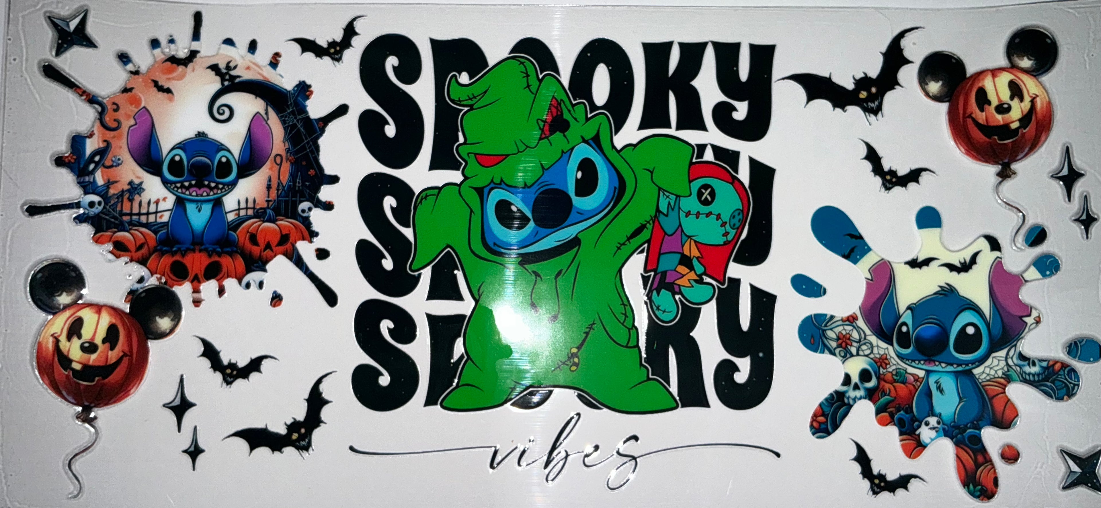 #179 Stitch Oogie Boogie Spooky Vibes Tumbler Decal