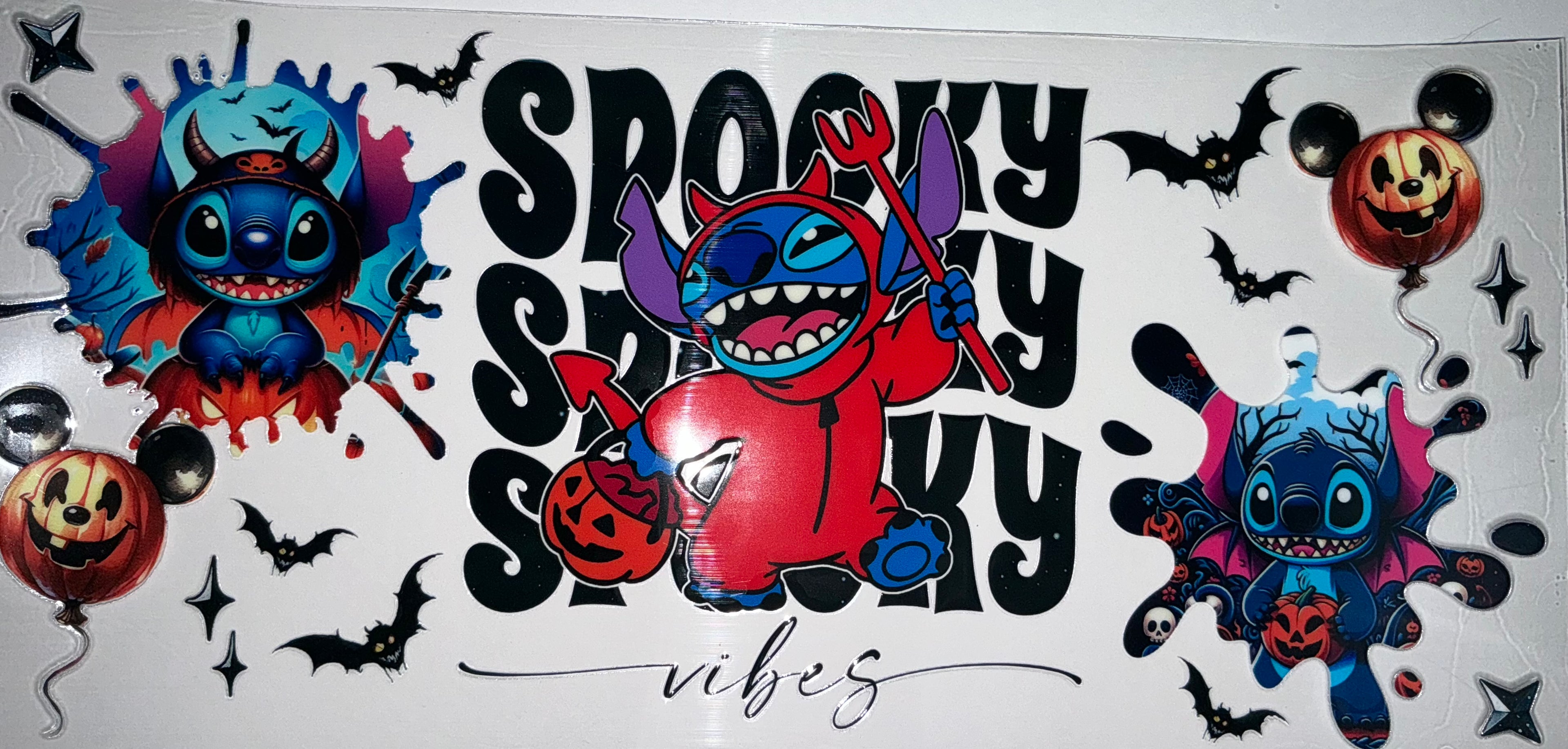 #180 Stitch Devil Costume Spooky Vibes Tumbler Decal