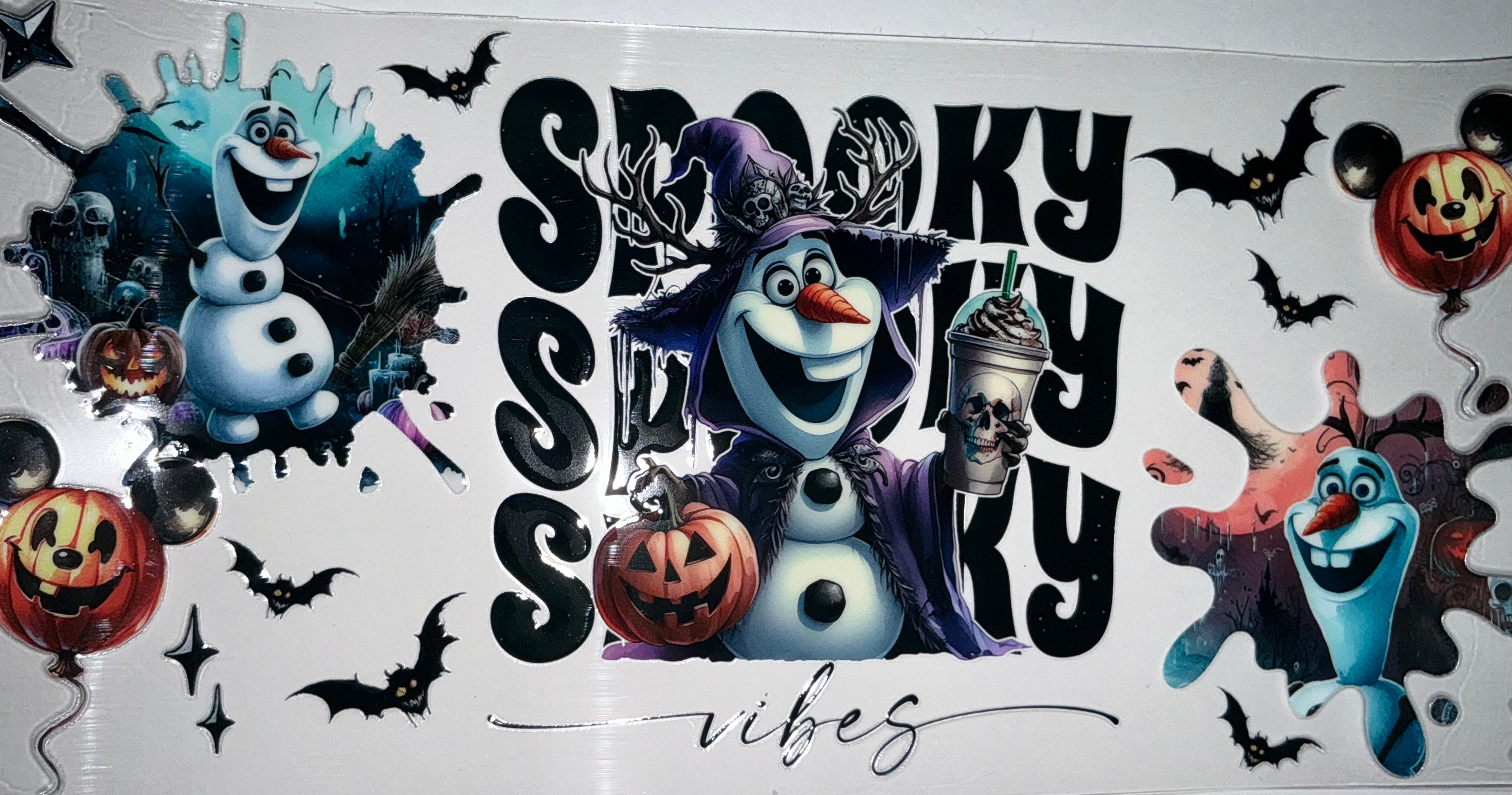 #183 Olaf Frozen Witch Spooky Vibes Tumbler Decal