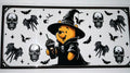 #187 Winnie the Pooh Witch Skull Border Halloween Tumbler Decal