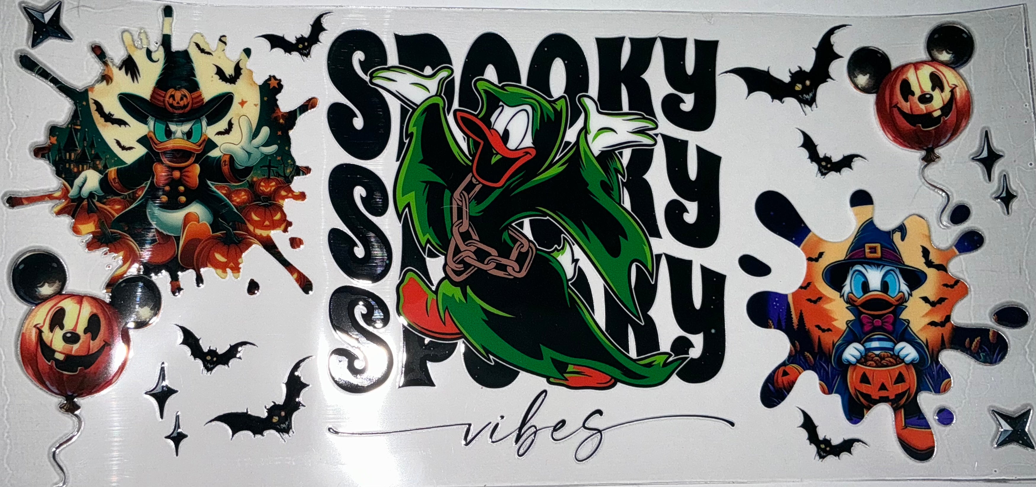 #193 Donald Duck Spooky Vibes Ghost Costume Tumbler Decal