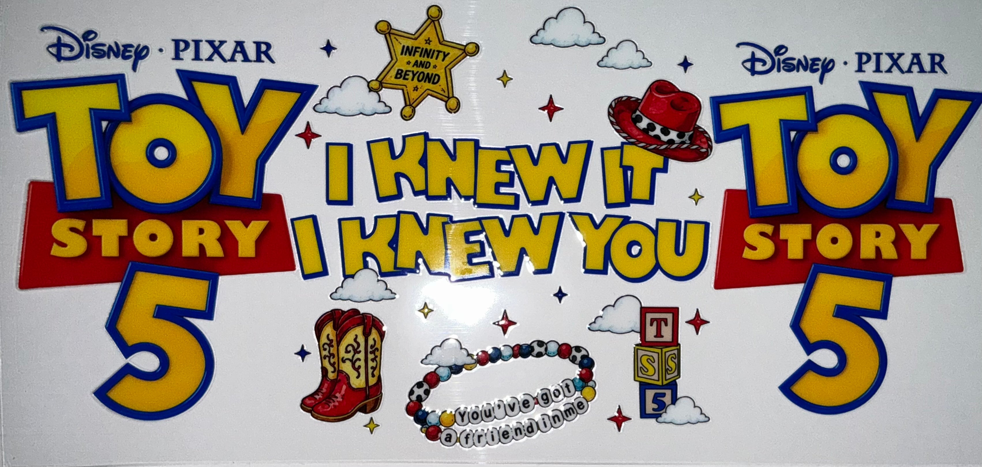 #210 Toy Story 5 Logo & Cowgirl Boots Tumbler Decal