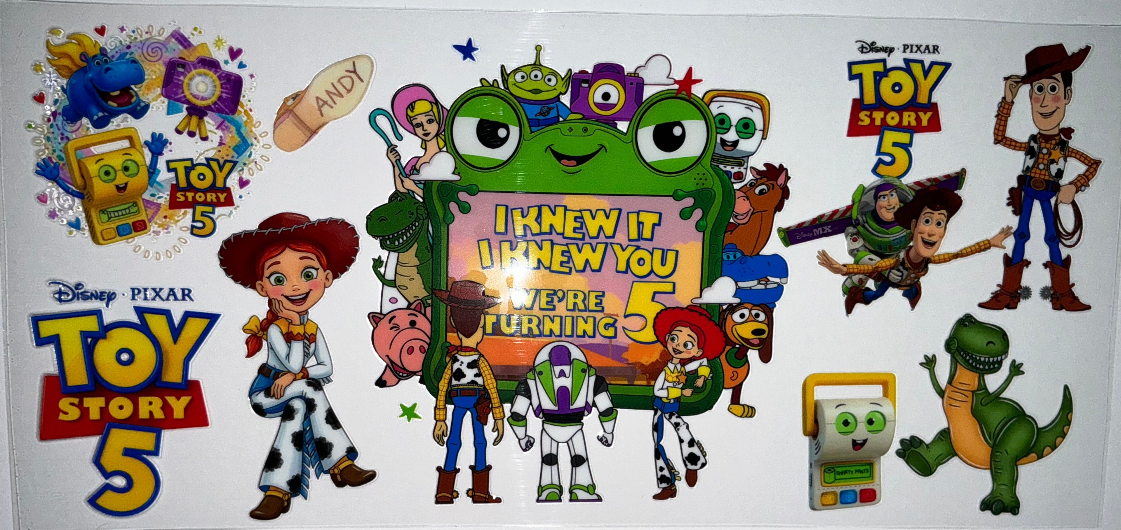 #211 Toy Story Andy Turning 5 Birthday Tumbler Decal