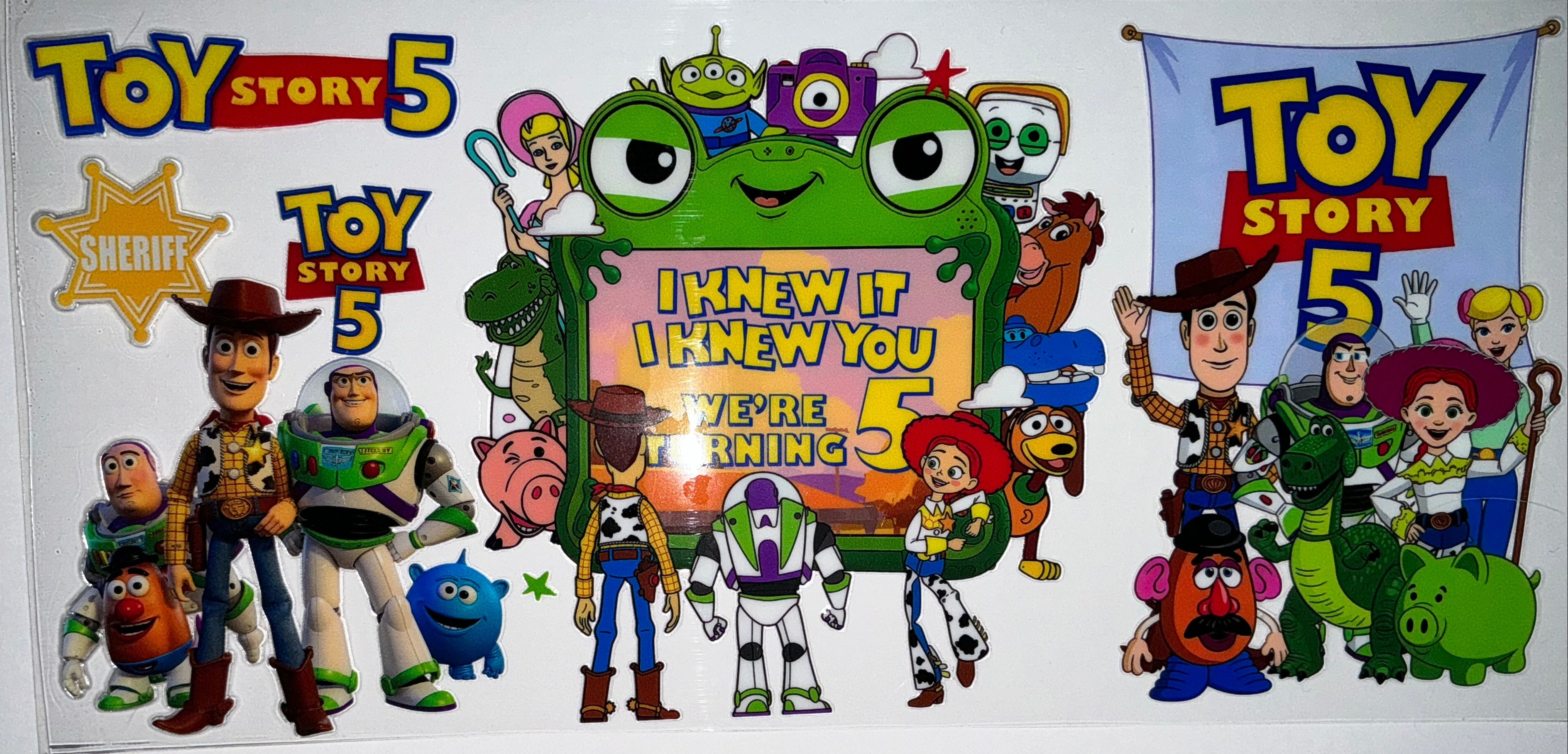 #214 Toy Story Turning 5 Birthday Collage Tumbler Decal