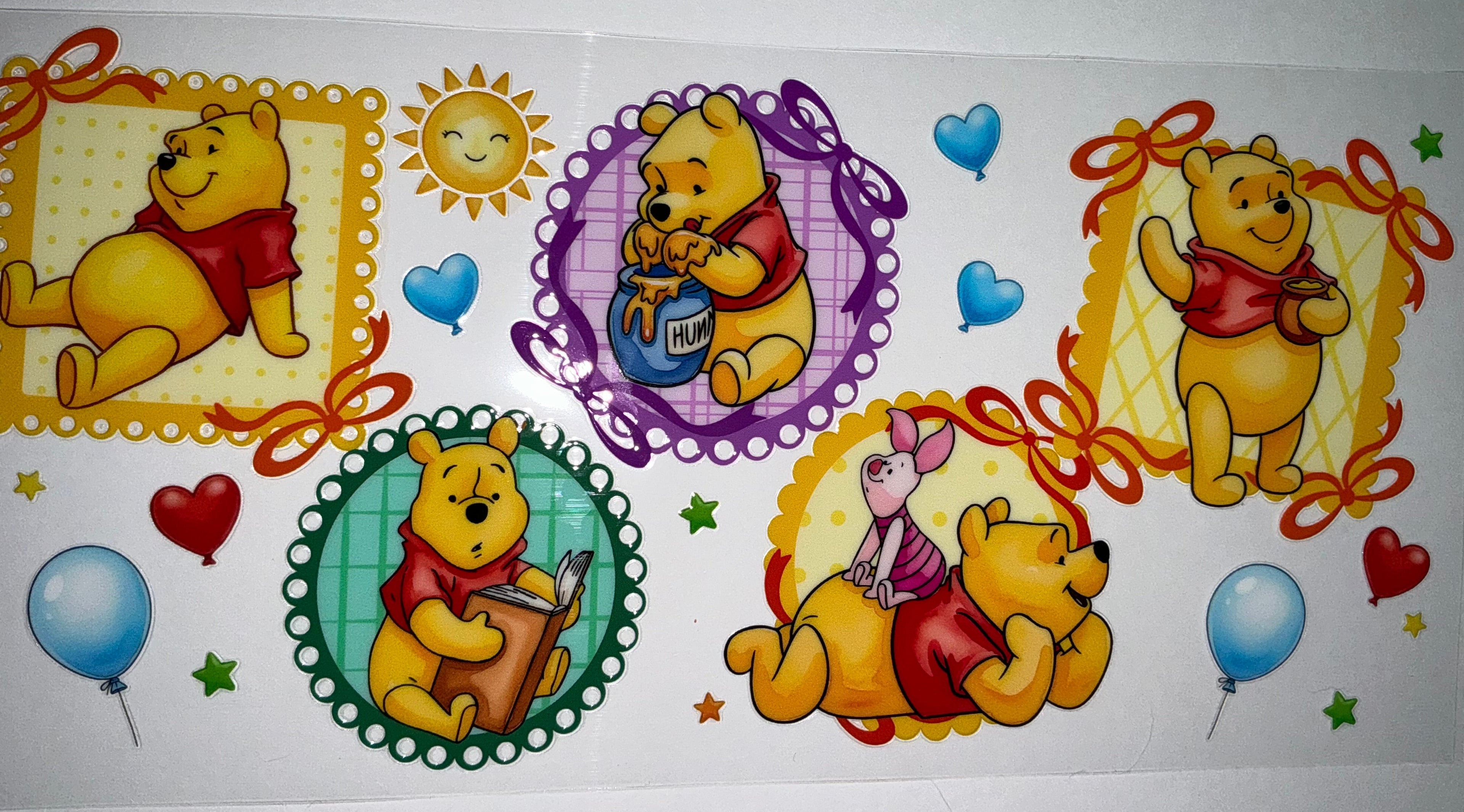 #218 Winnie the Pooh Ribbon Frames Tumbler Decal