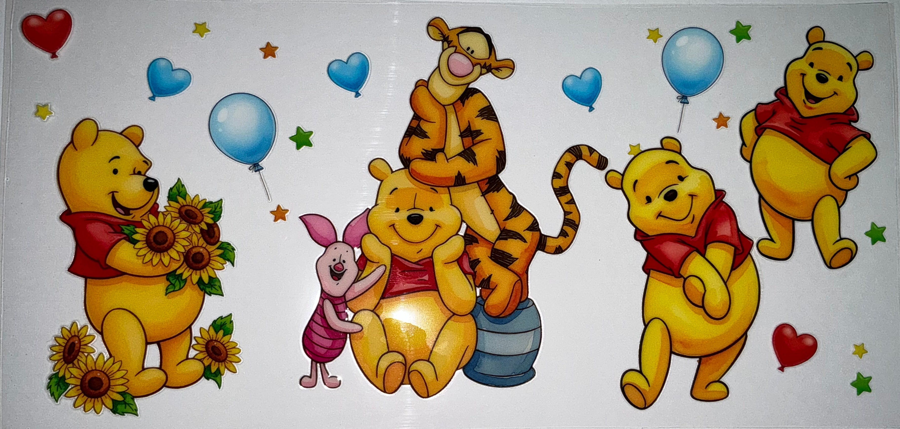 #225 Winnie the Pooh Sunflowers & Honey Pot Tumbler Decal