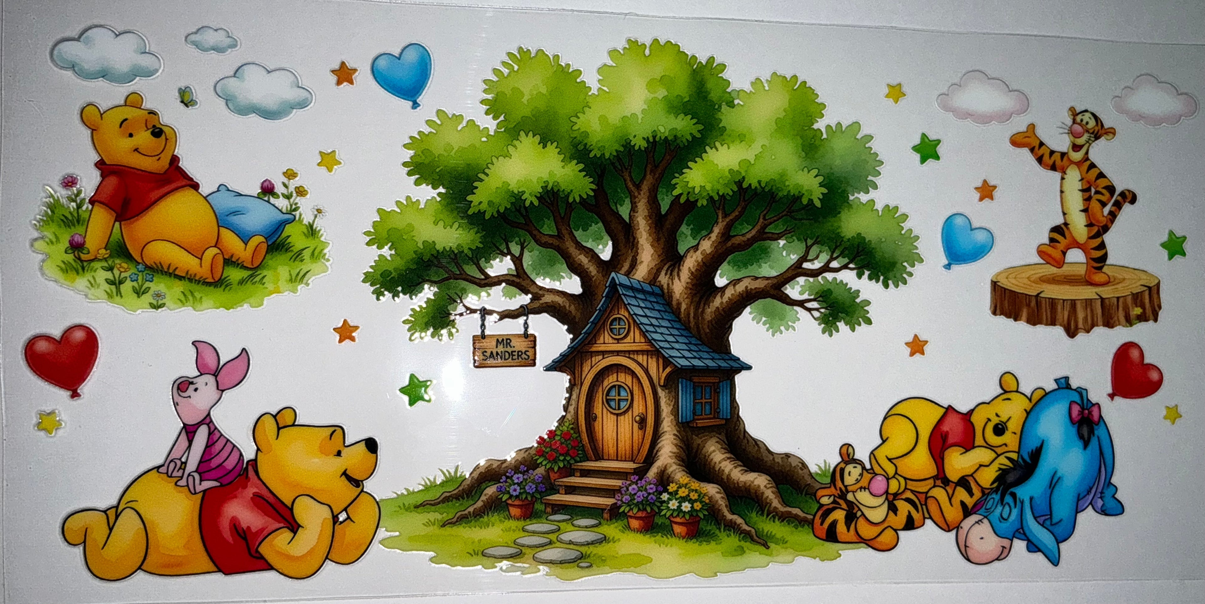 #231 Winnie the Pooh Treehouse Mr Sanders Tumbler Decal