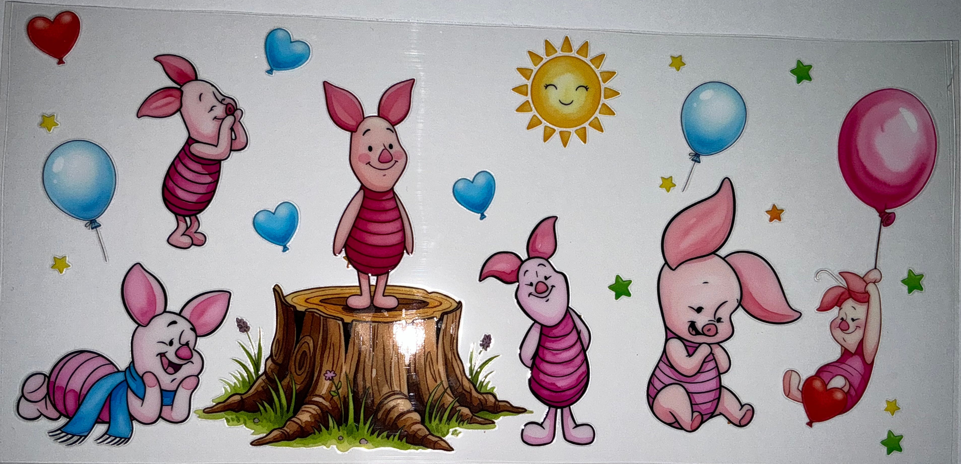 #237 Piglet Balloon Party Tumbler Decal